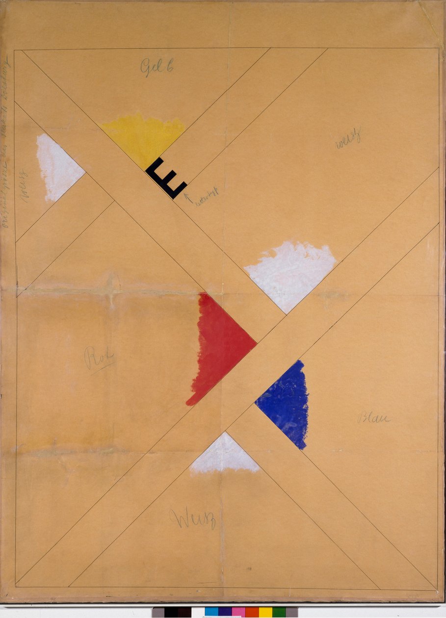 Ufærdig plakat til Van Doesburg-udstillingen (mixed media af Theo van Doesburg
