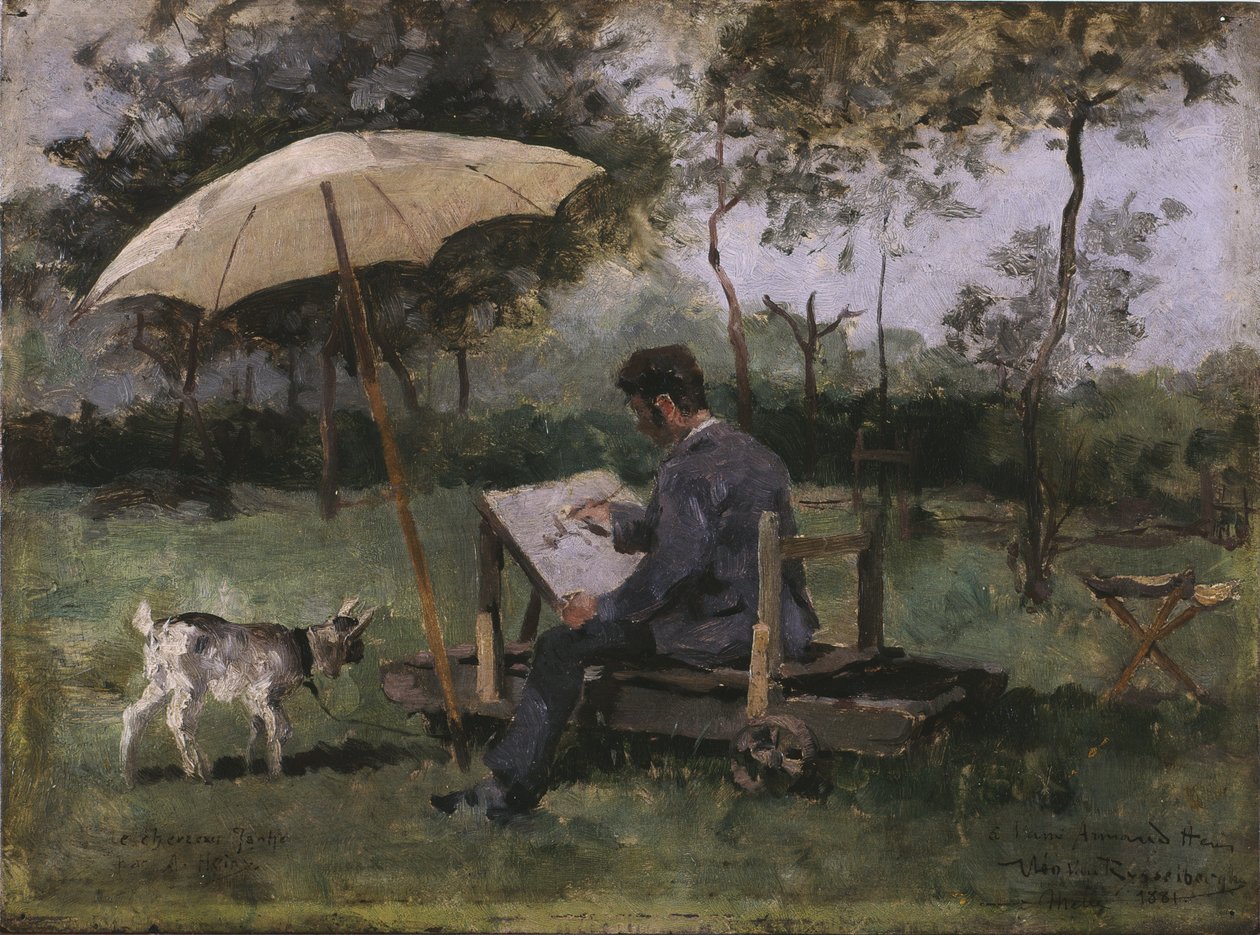 Armand Heins maleri (olie på panel) af Théo van Rysselberghe