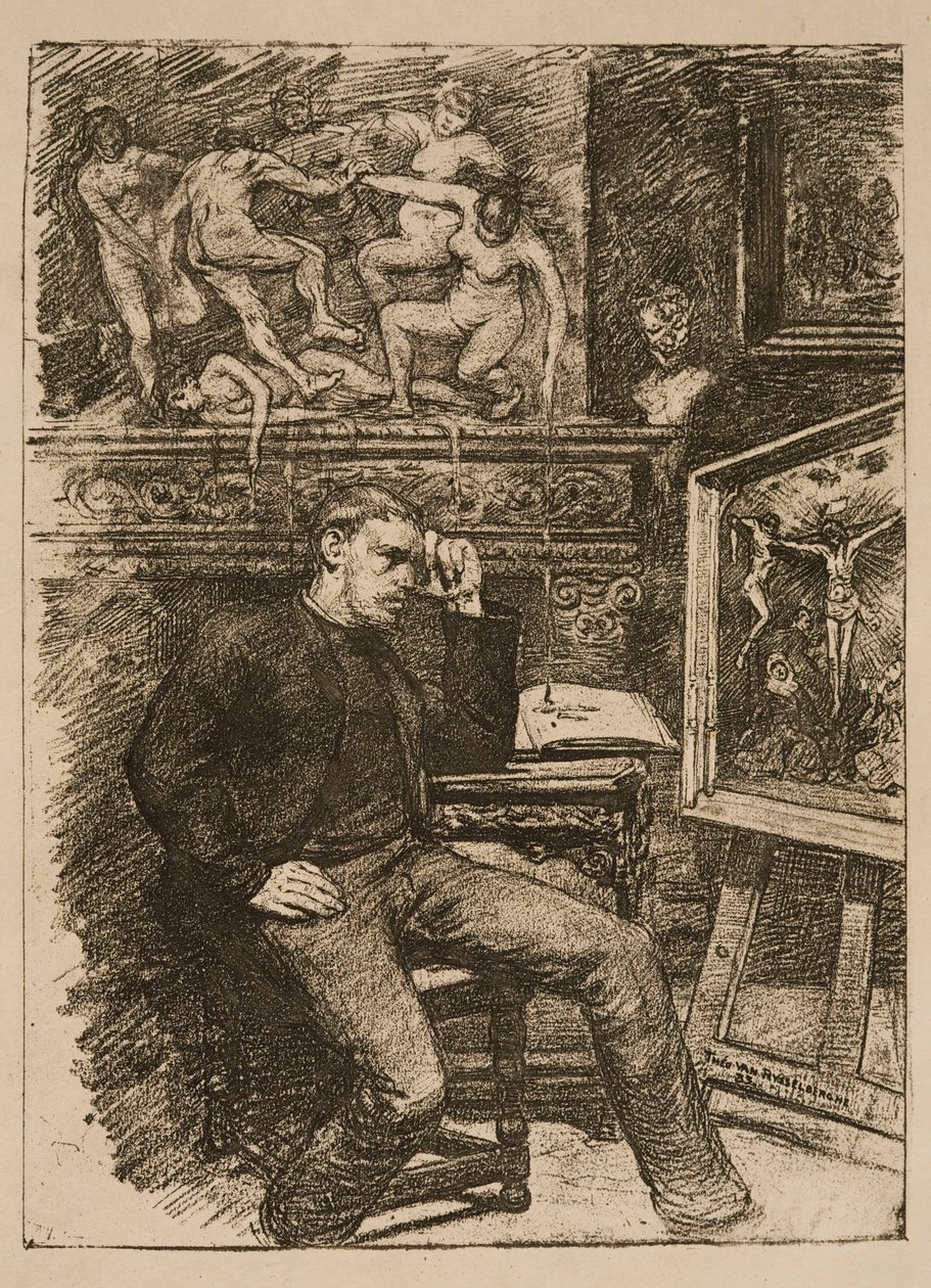 Frontispice til novellen „Contes de minuit“ af Emile Verhaeren af Théo van Rysselberghe