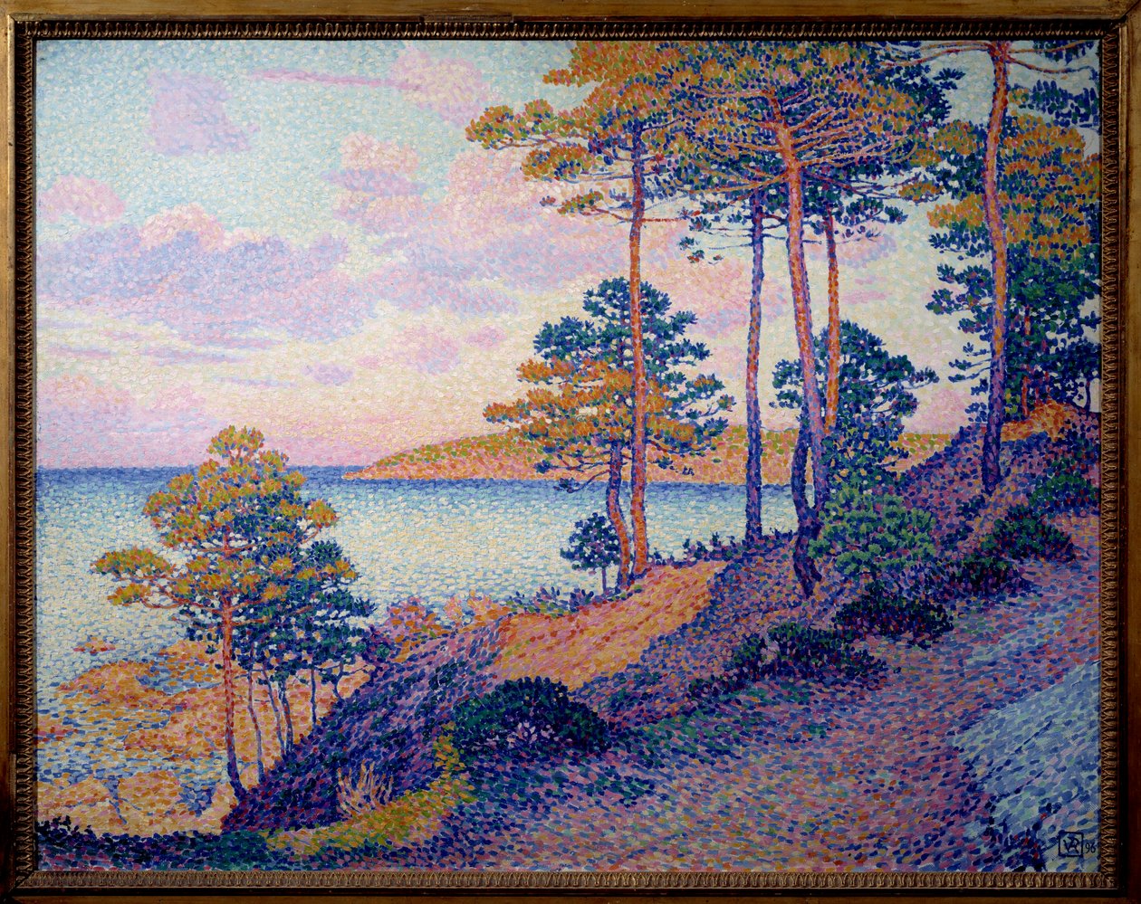 Pointe Saint Pierre i Saint Tropez Maleri af Theodore Van Rysselberghe (1862-1926) (ec.belg) 1896 Luxembourg. Nationalmuseet for kunst og historie - Pointe Saint Pierre ved Saint Tropez. Maleri af Theo Van Rysselberghe (1862-1926) (Belgisk Skole) af Théo van Rysselberghe