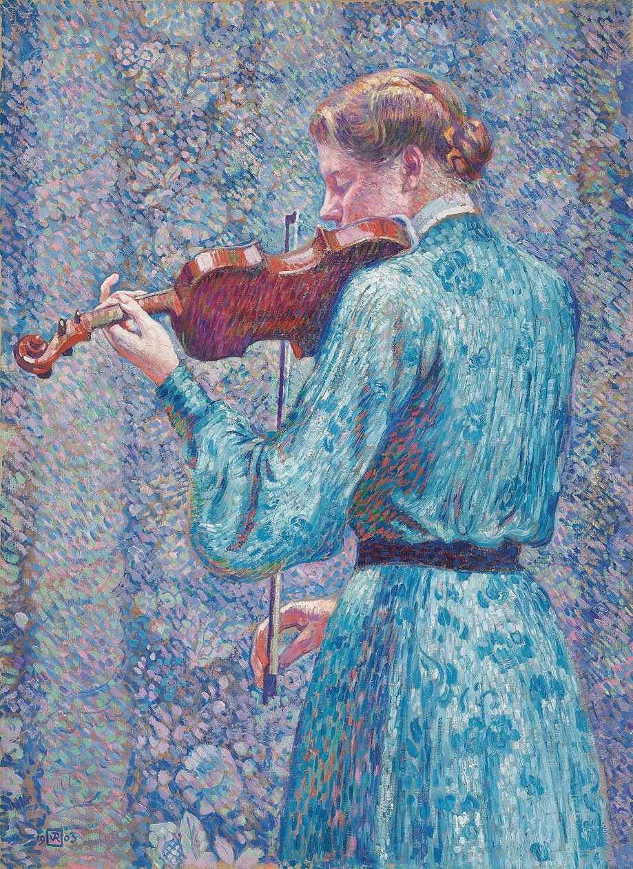 Marie-Anne Weber spiller violin af Théo van Rysselberghe