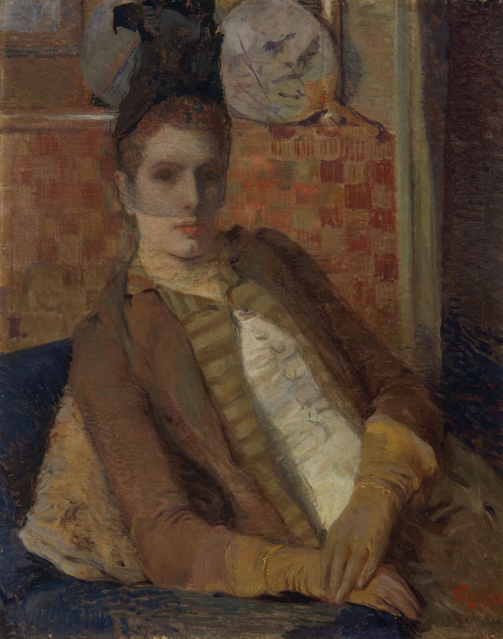Portræt af en siddende dame af Théo van Rysselberghe