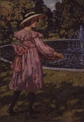 Portræt af kunstnerens datter, Elizabeth, ca. 1910 (olie på lærred) af Théo van Rysselberghe