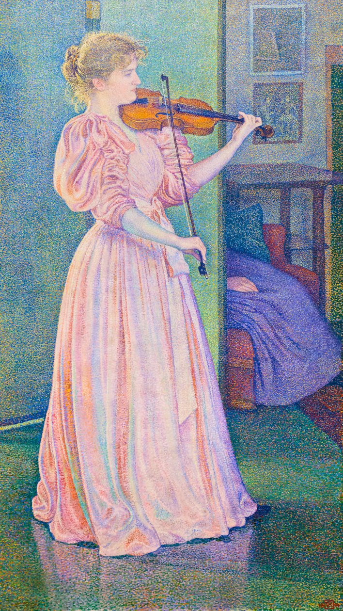 Portræt af violinisten Irma Sethe af Théo van Rysselberghe