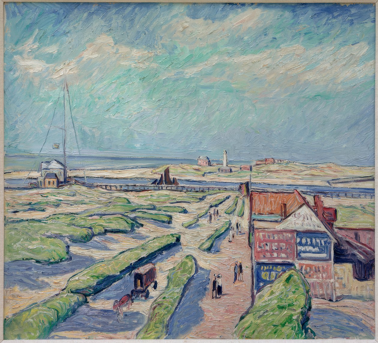 Udsigt over havneindgangen i Nieuport af Theo von Brockhusen