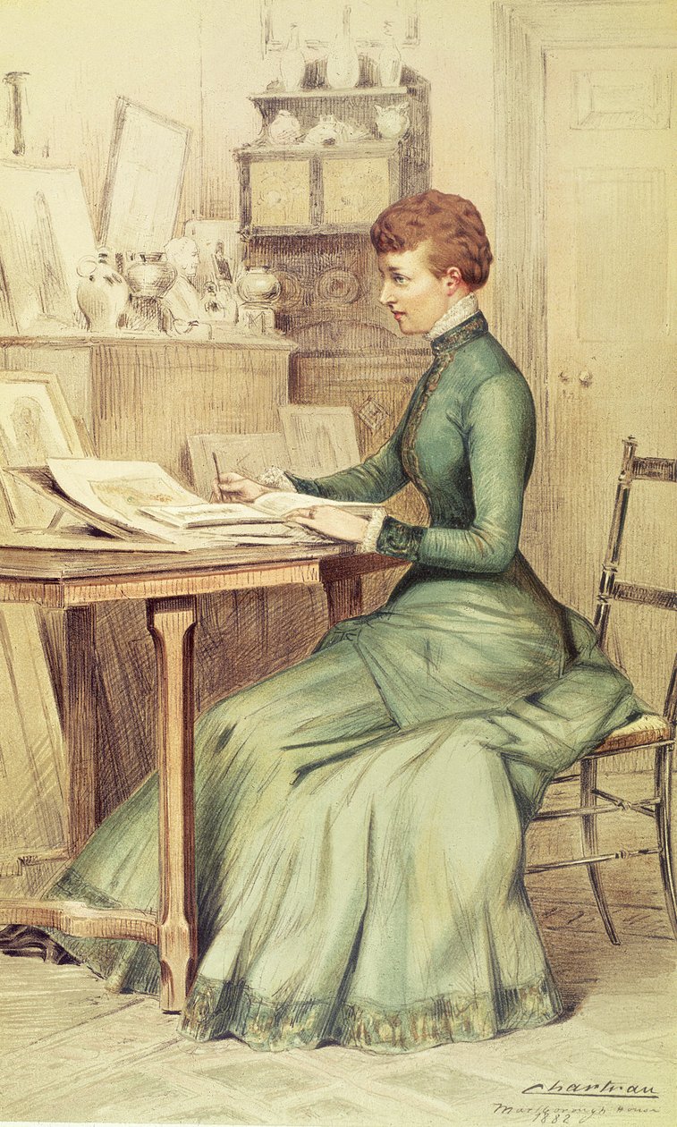 HKH Prinsessen af Wales (senere dronning Alexandra) i Marlborough House, fra Vanity Fair, 1882 af Theobald Chartran