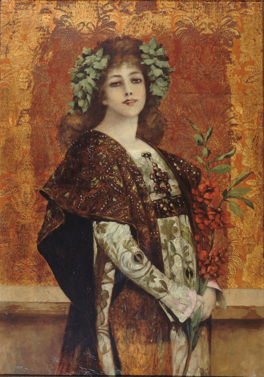 Portræt af Sarah Bernhardt 1844-1923 som Gismonda, ca 1896. af Theobald Chartran