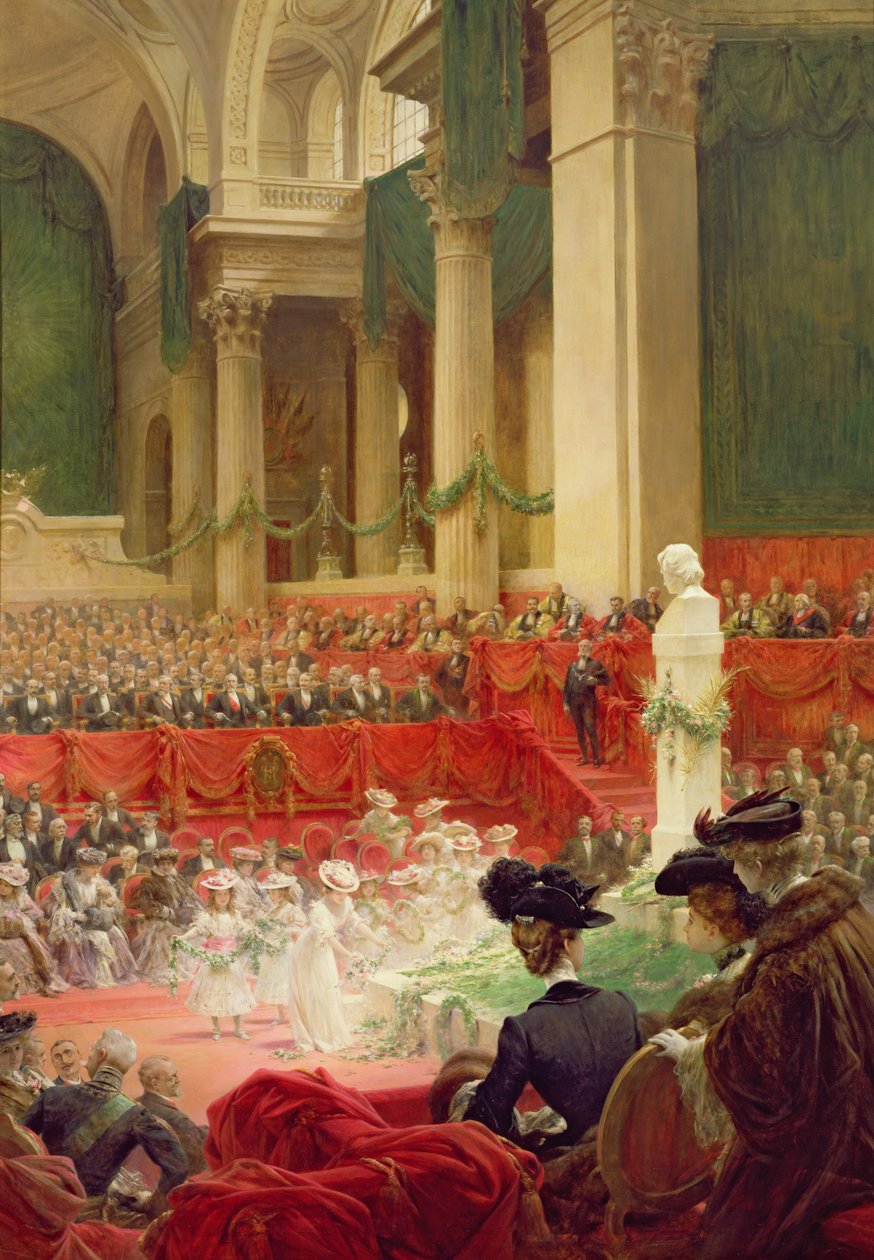 Ceremonien ved Pantheon for at fejre hundredåret for Victor Hugos fødsel (1802-85) 26. februar 1902 af Theobald Chartran
