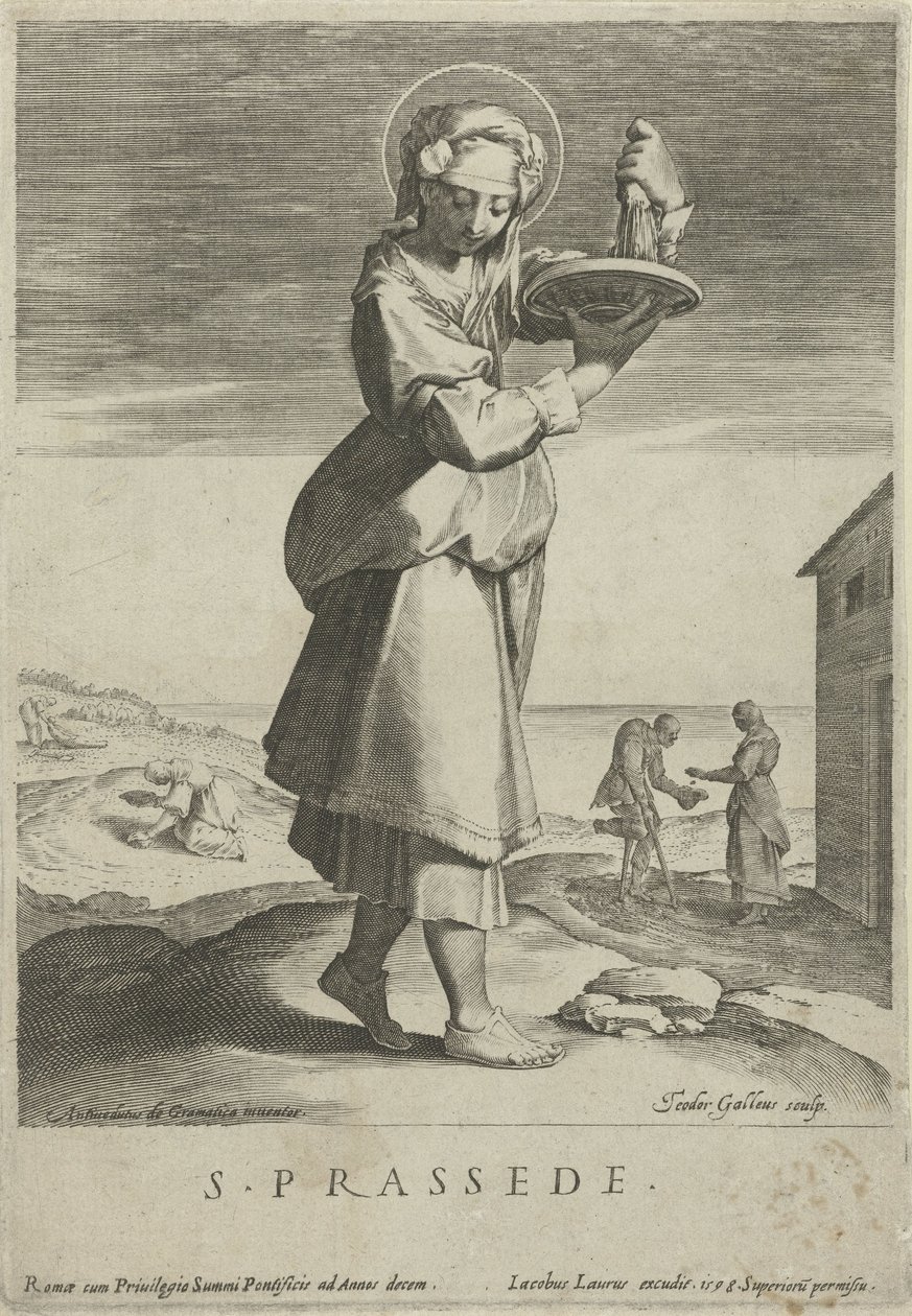 Heilige Praxedis S. Prassede (titel på objekt) af Theodoor Galle