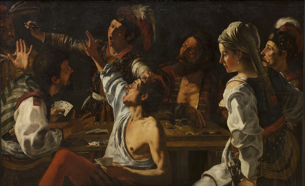 Kort- og backgammonspillere. Kæmp om kort af Theodoor Rombouts