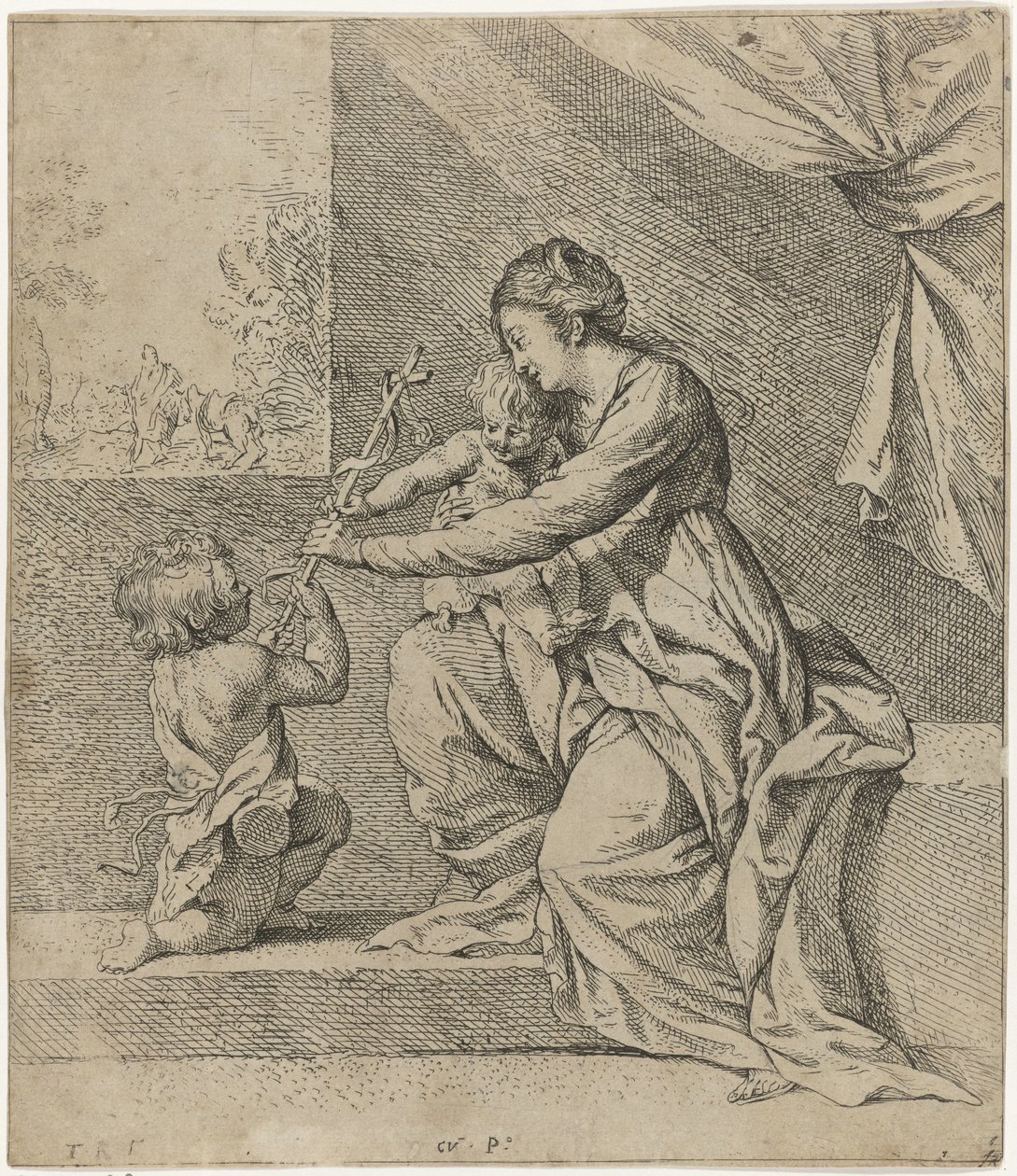 Maria med Kristus og Johannes Døberen af Theodoor Rombouts