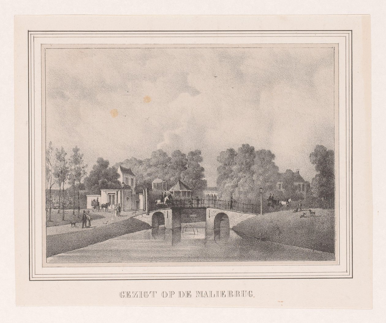 Malie-broen i Utrecht Udsigt over Malie-broen (titel på objekt) af Theodoor Soeterik (possibly)