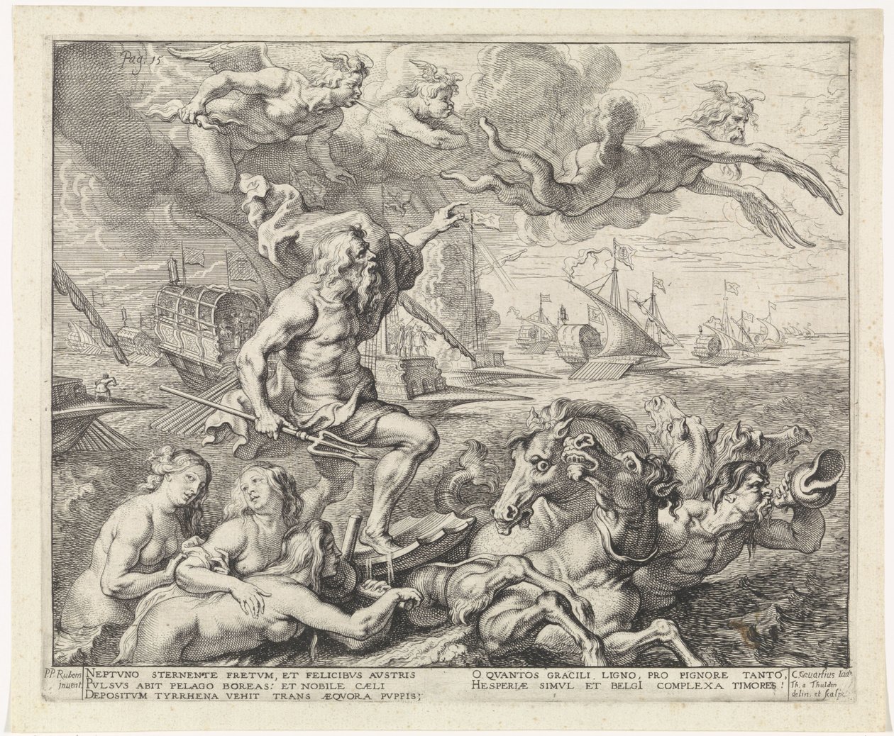 Rejsen fra Barcelona til Genova; Ferdinands indtog i Antwerpen i 1635 (nr. 7) af Theodoor van Thulden