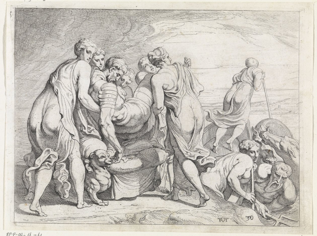 Faiaken bringer den sovende Odysseus til Ithaka The Labours of Odysseus (serietitel) af Theodoor van Thulden