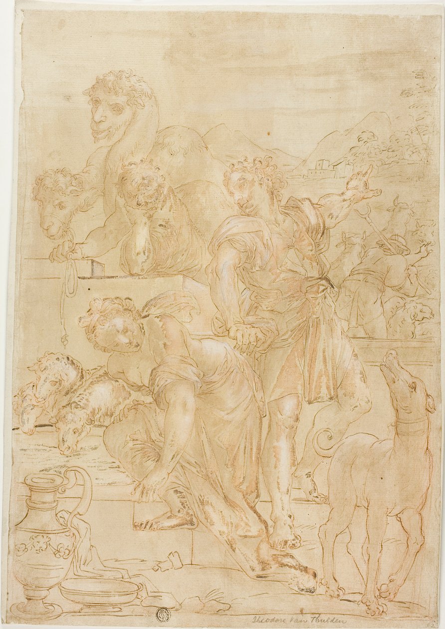 Isaac og Rebecca ved Well af Theodoor van Thulden