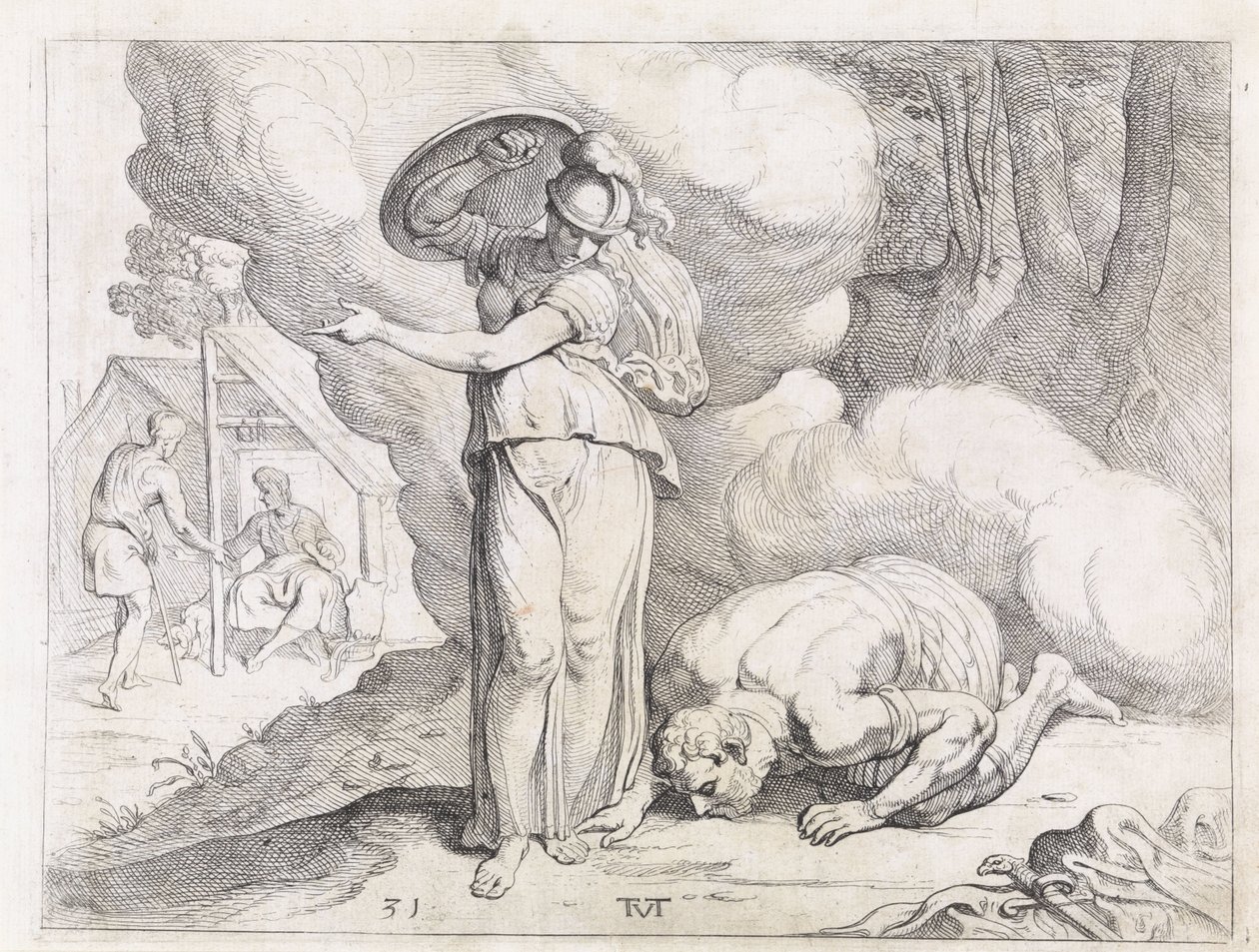 Minerva viser Ithaka til Odysseus The Labours of Odysseus (serietitel) af Theodoor van Thulden