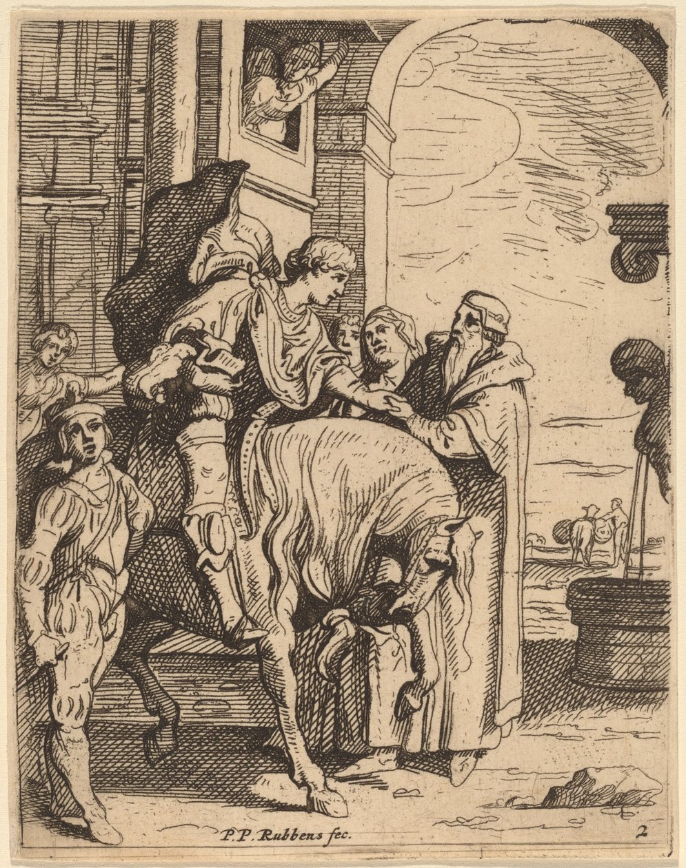Den fortabte søn siger farvel til sin far af Theodoor van Thulden after Sir Peter Paul Rubens