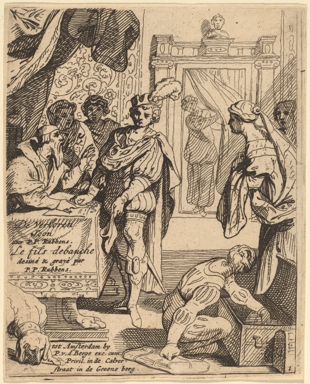 Den fortabte søn modtager sit arv af Theodoor van Thulden after Sir Peter Paul Rubens