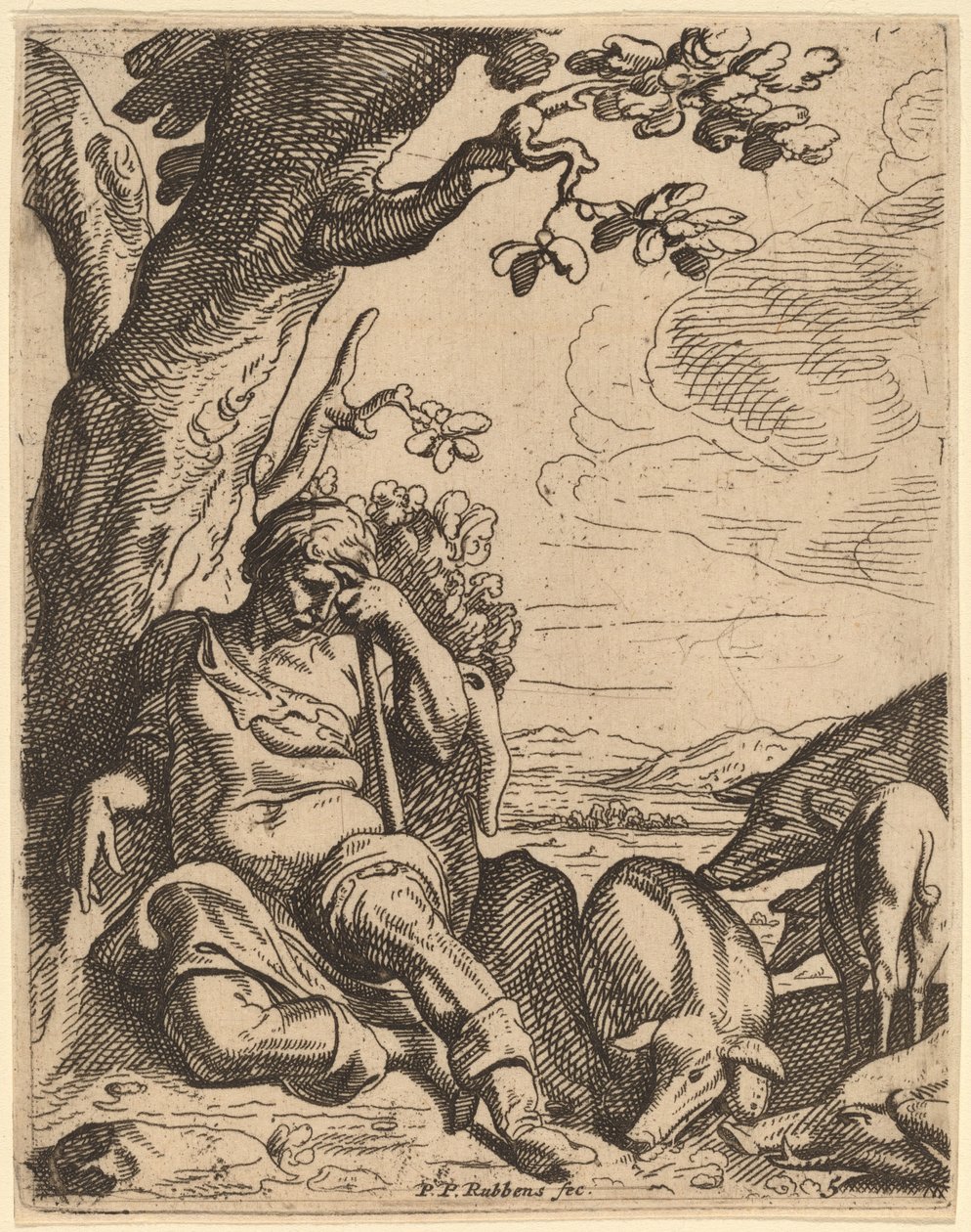 Den fortabte søn blandt svinene af Theodoor van Thulden after Sir Peter Paul Rubens