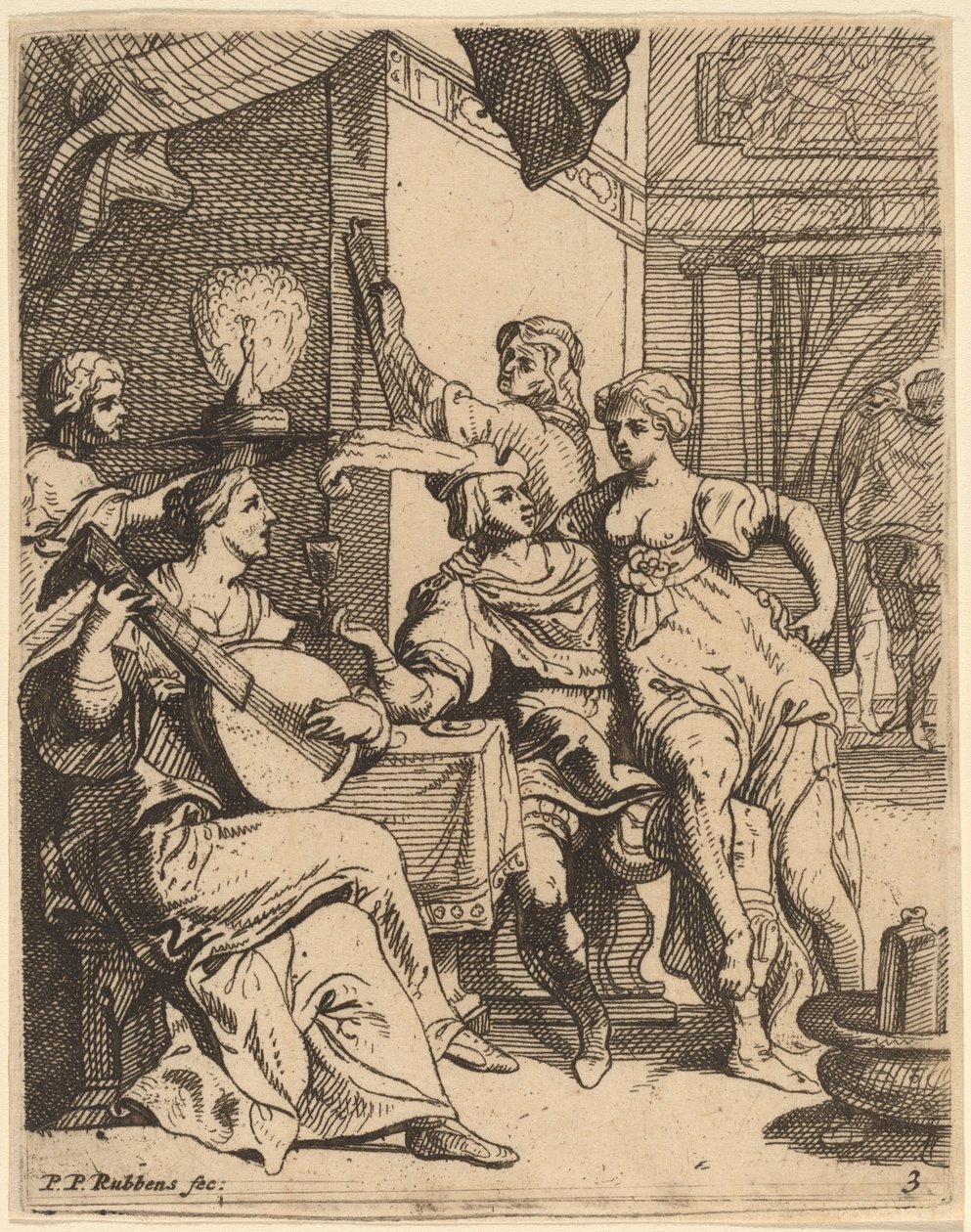 Den fortabte dreng spilder sit stof i værtshuset af Theodoor van Thulden after Sir Peter Paul Rubens