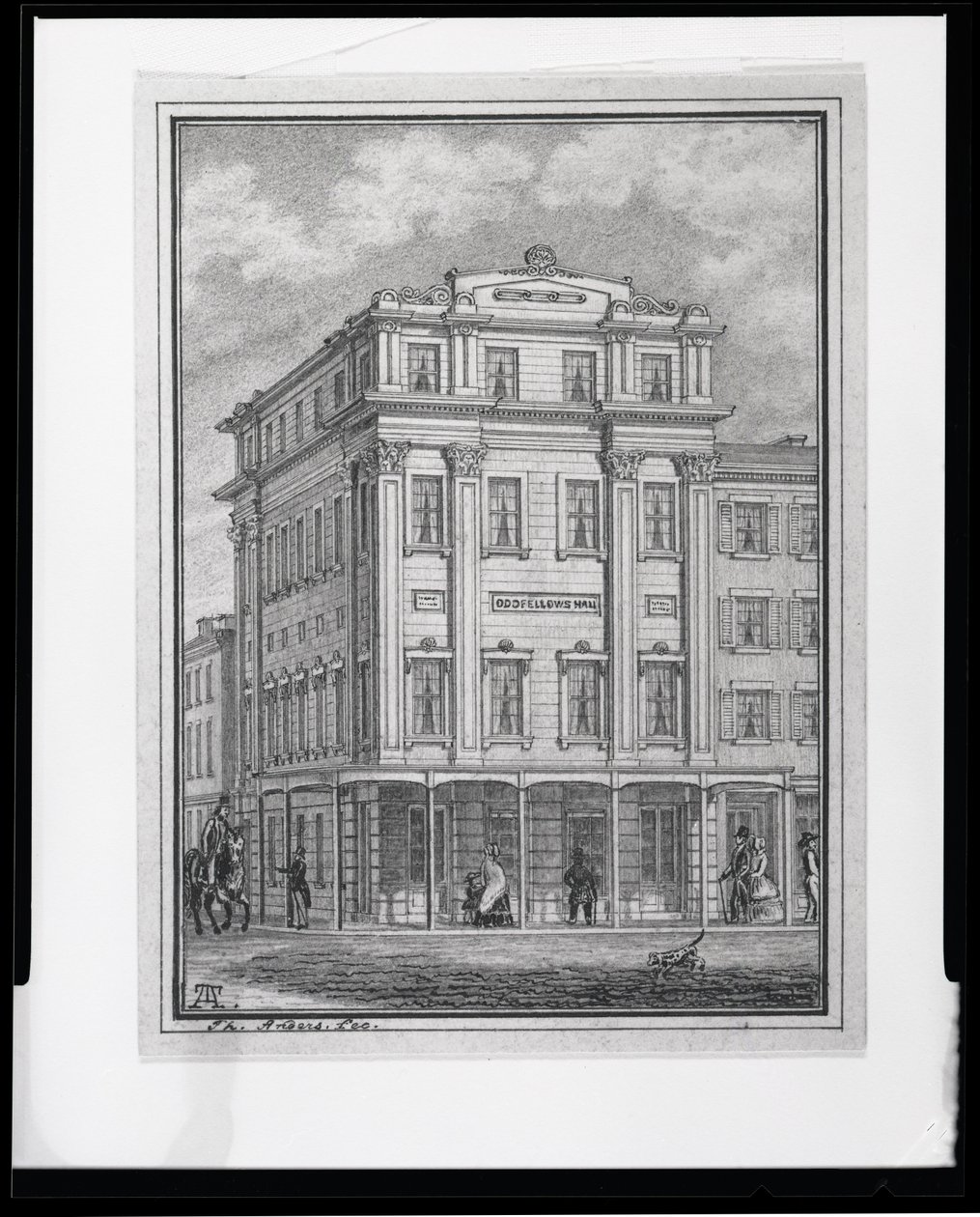 Odd Fellows Hall, der ligger på hjørnet af 4. og Locust Streets af Theodor Anders