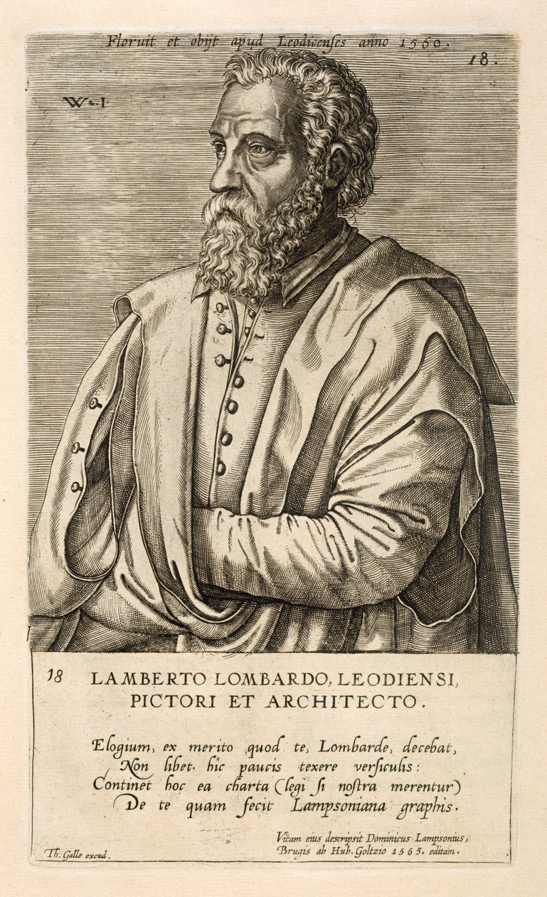 Portræt af Lambert Lombard af Theodor Galle