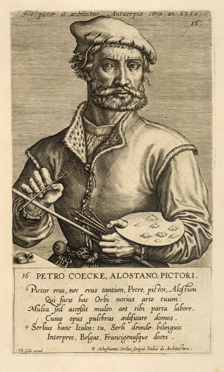 Portræt af Pieter Coecke van Aelst den Ældre af Theodor Galle