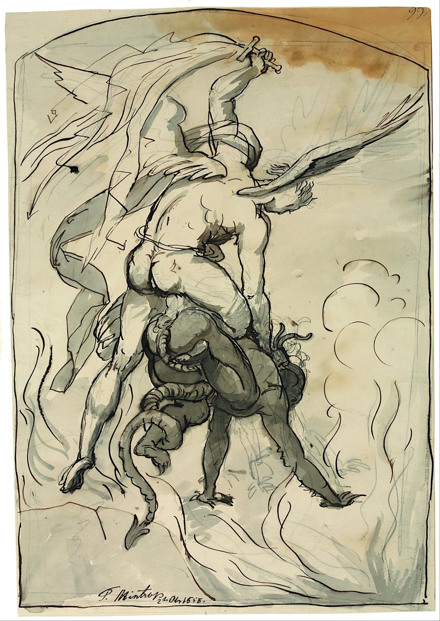 St. Michael bekæmper djævelen af Theodor Mintrop