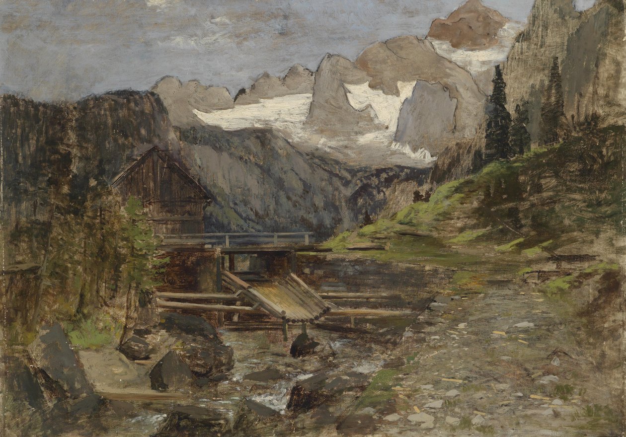 Gosa mølle med Dachstein af Theodor von Hormann