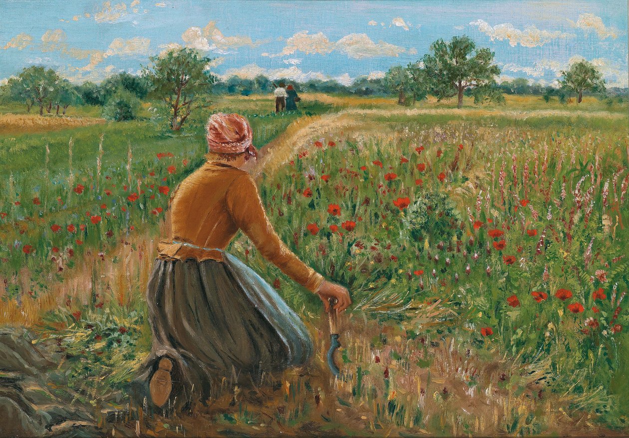 Knælende bondekvinde med segl af Theodor von Hormann