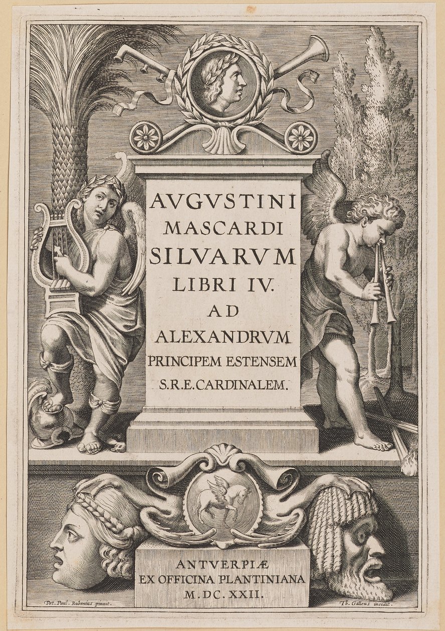 Titelside for Agostino Mascardi, Silvarium Libri IV af Theodor Galle after Sir Peter Paul Rubens