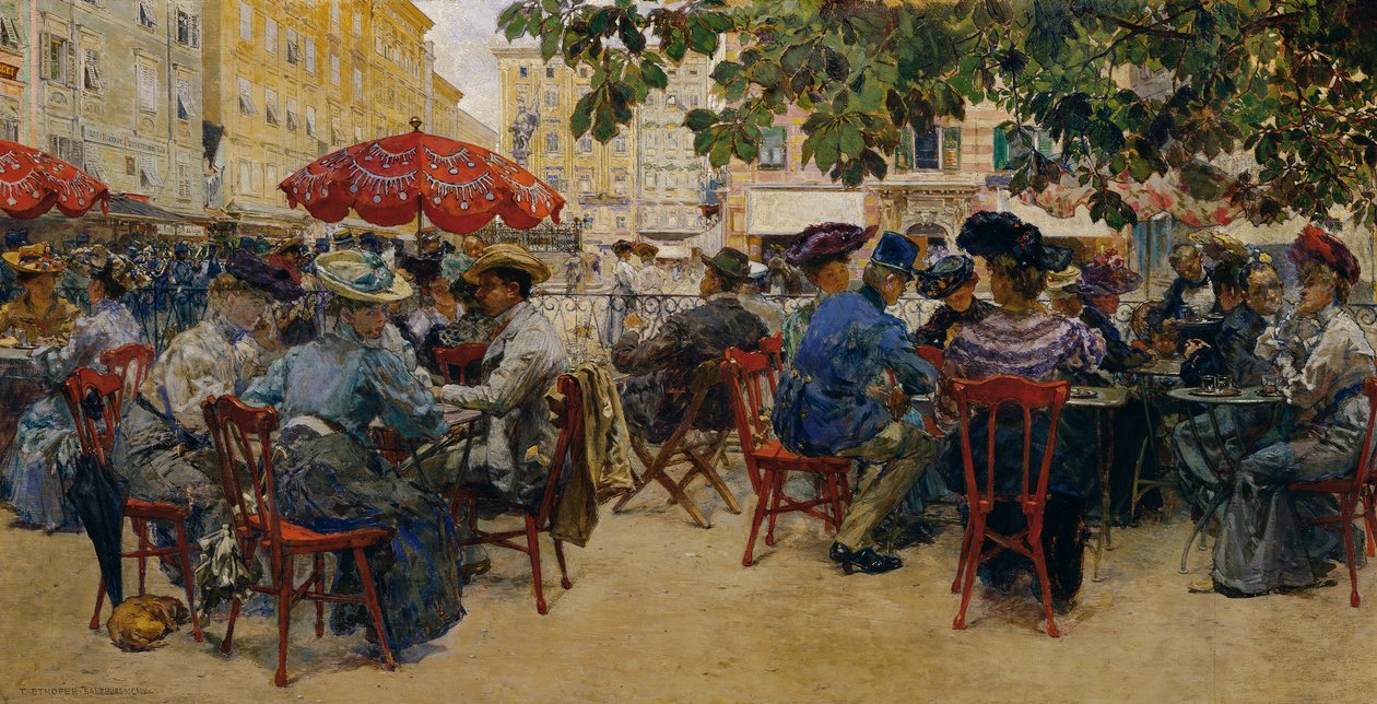 Cafe Tomaselli i Salzburg af Theodor Josef Ethofer