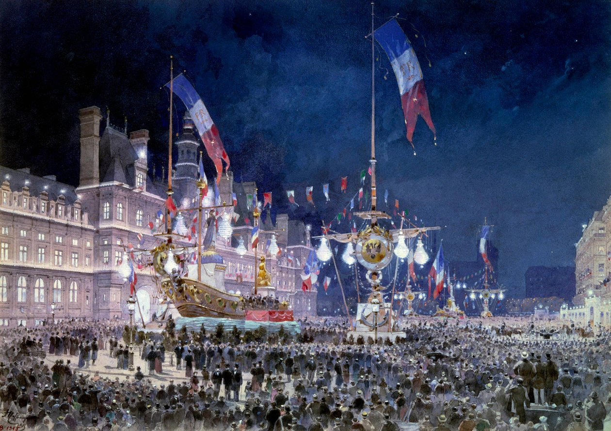 Reception i Paris Rådhus af den russiske fløj Maleri af Theodore Joseph Hubert dit Fedor Hoffbauer (1839-1922) 1893. Paris, Musee Carnavalet af Theodor Josef Hubert Hoffbauer