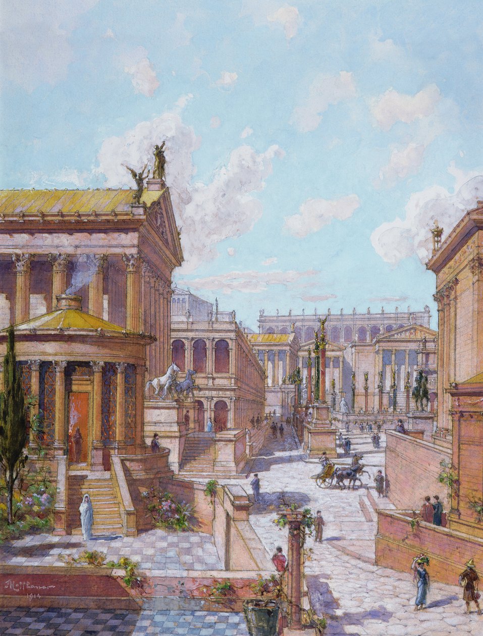 Det romerske forum for antikken, 1914 af Theodor Josef Hubert Hoffbauer