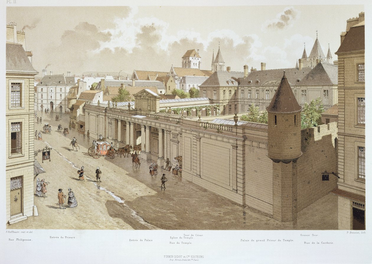 Udsigt over templet i 1770, illustration fra 