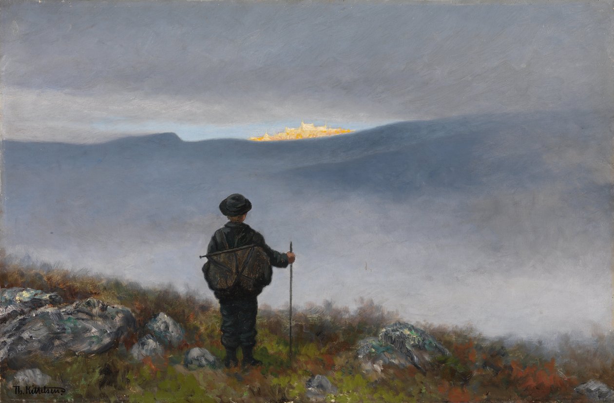 Langt, langt væk skinnede Soria Moria-paladset som guld af Theodor Kittelsen