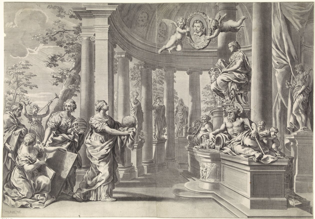 Allegorisk repræsentation: visdommens tempel (Sapienta) af Theodor Matham