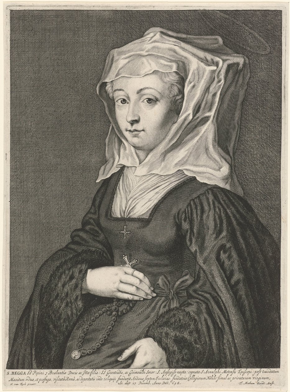 Sankt Begga af Andenne af Theodor Matham