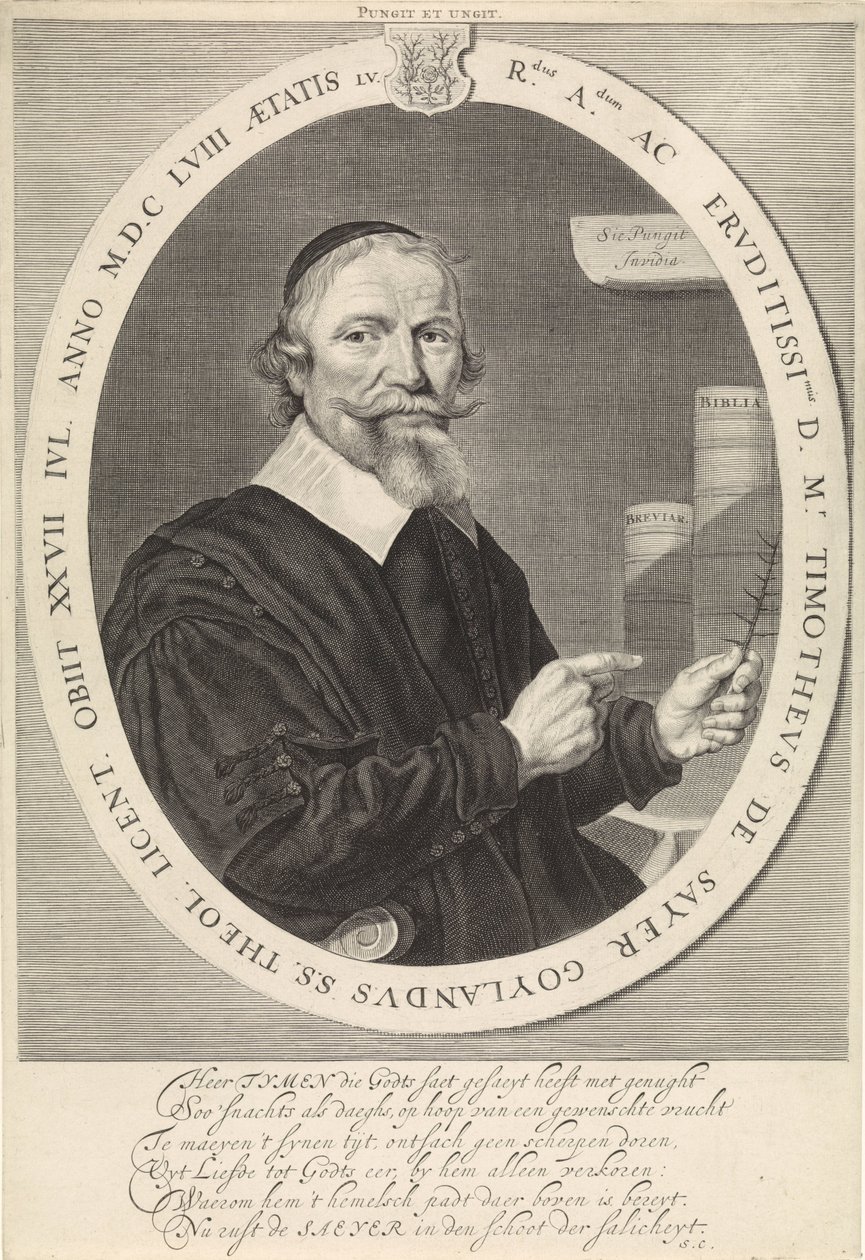 Portræt af Timotheus de Sayer af Theodor Matham