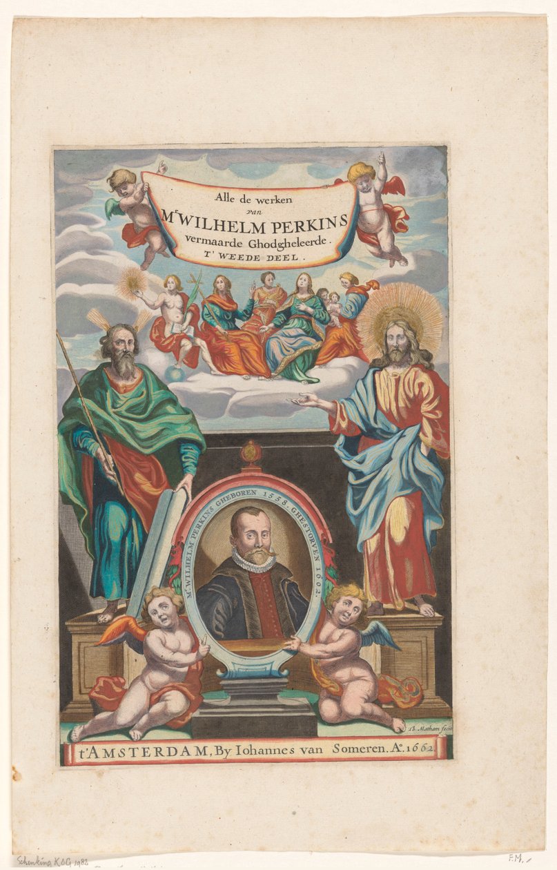 Portræt af William Perkins Titelside for: William Perkins, Alle værker. Anden del, 1662 af Theodor Matham