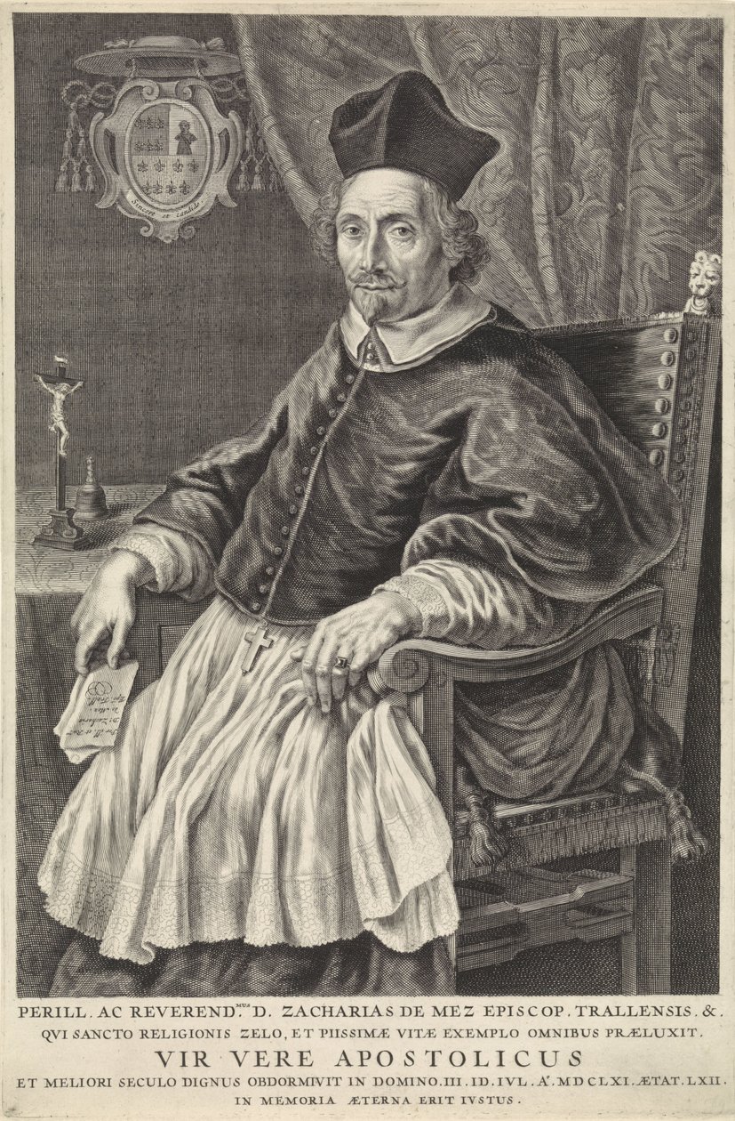 Portræt af Zacharias de Mez, biskop af Tralles af Theodor Matham