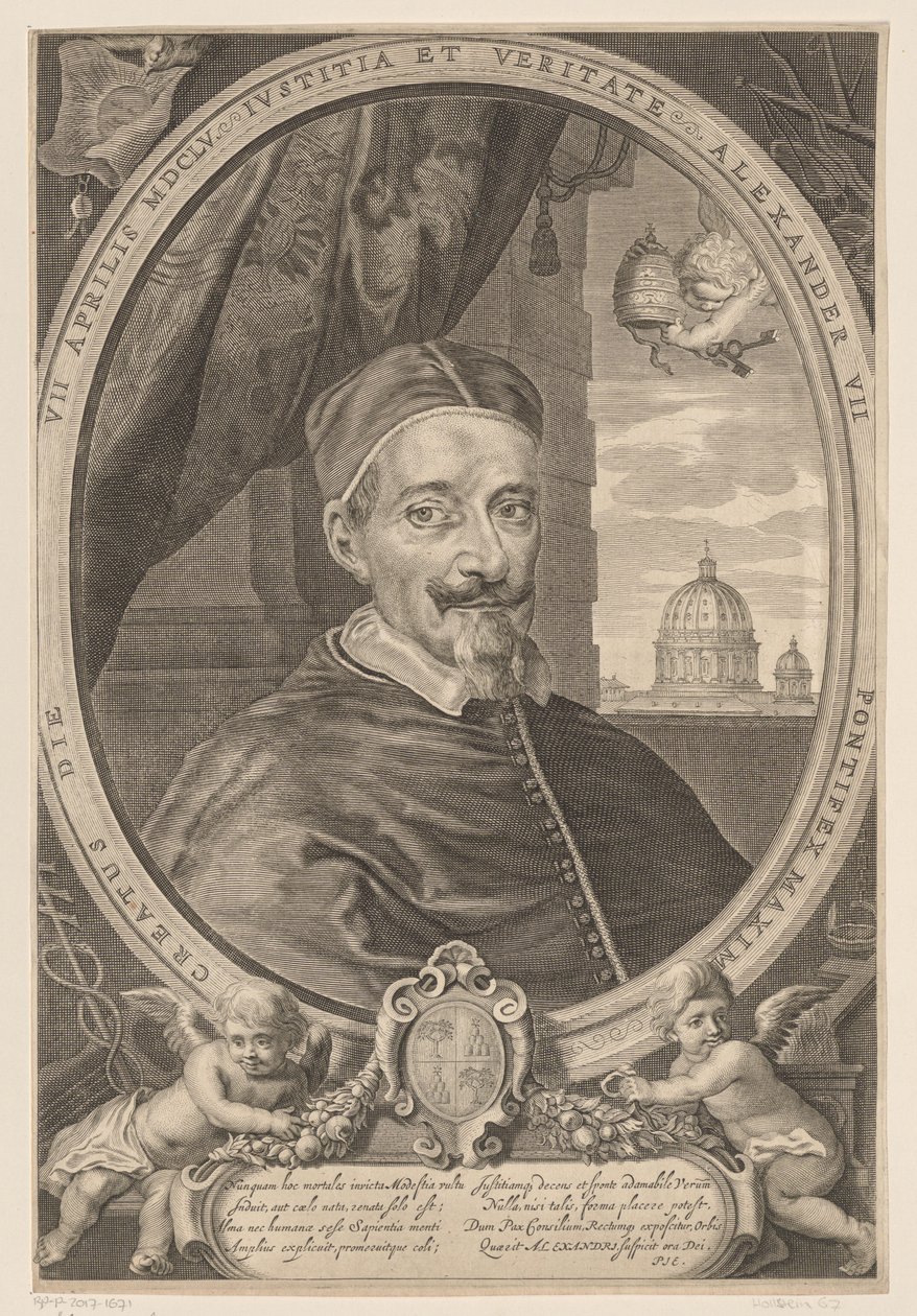 Portræt af pave Alexander 7. af Theodor Matham