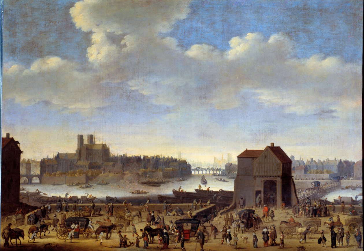 Udsigt over Quai og Pont de la Tournelle, Ile de la Cite og Ile Saint Louis i Paris omkring 1646 Maleri af Theodor Dirck Matham (1606-1676) 1646 Dim. 1,0 x 1,41 m Paris, Musee Carnavalet af Theodor Matham