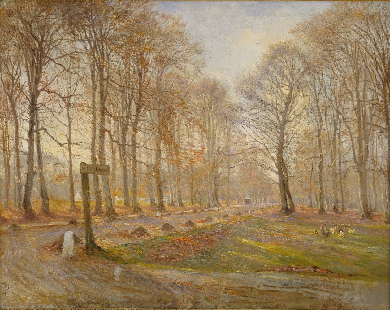 Sen efterårsdag i Jægersborg Dyrepark, nord for København af Theodor Philipsen
