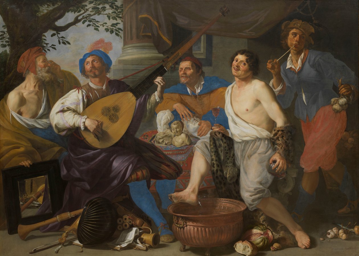 Allegori over de fem sanser af Theodor Rombouts