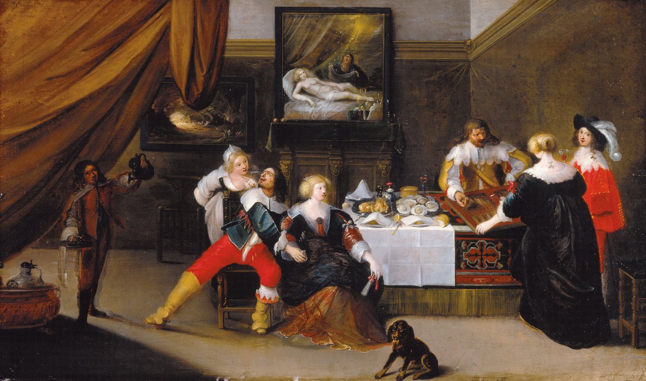 Kortspillerne (backgammonspillere) - Kortspillere, af Rombouts, Theodor (1597-1637). Olie på lærred, ca. 1620-1630. Residenzgalerie Salzburg af Theodor Rombouts