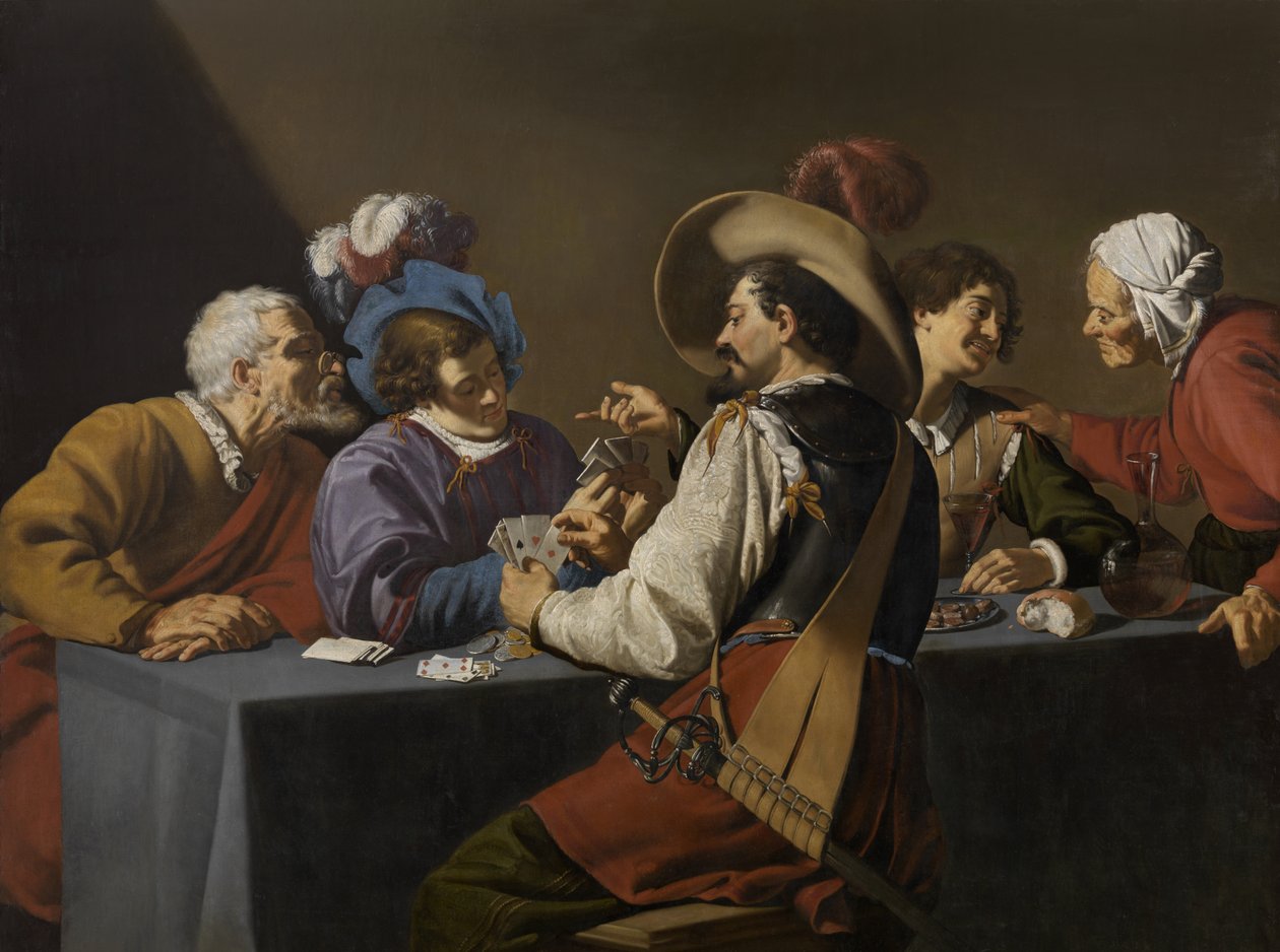 Spillekort (olie på lærred) af Theodor Rombouts