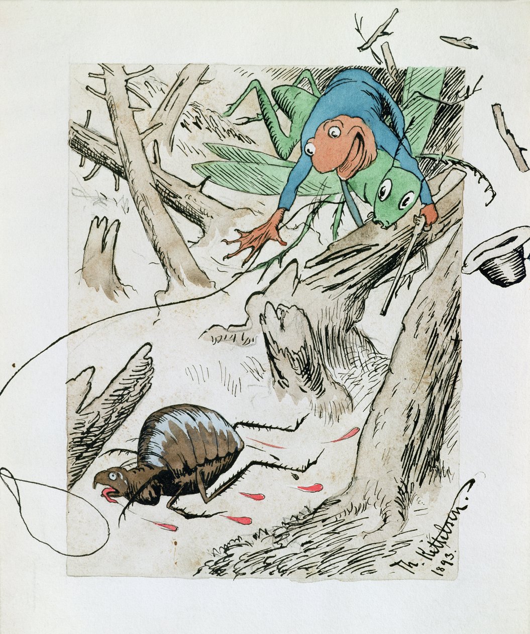 Loppejagt i urskov af Theodor Kittelsen