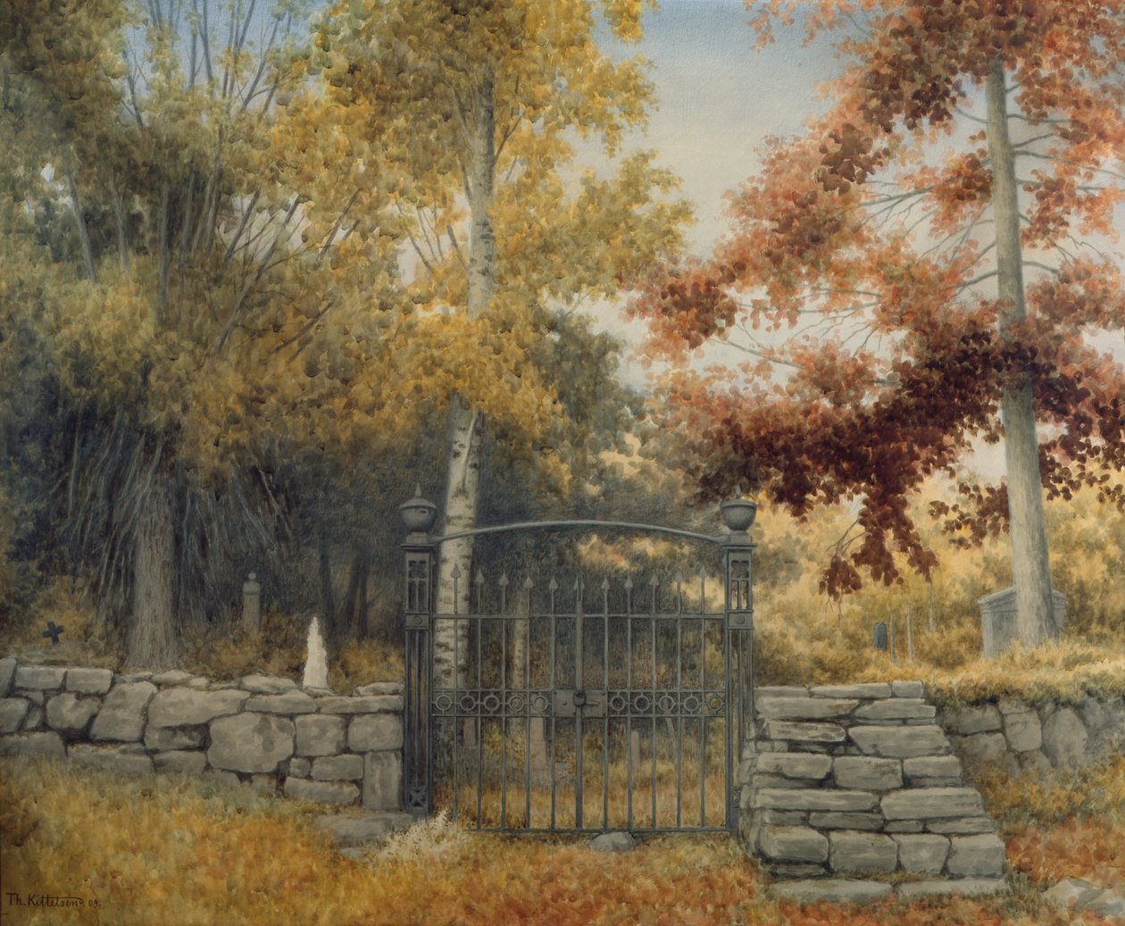 Kirkegården ved Bråtebakken af Theodor Kittelsen