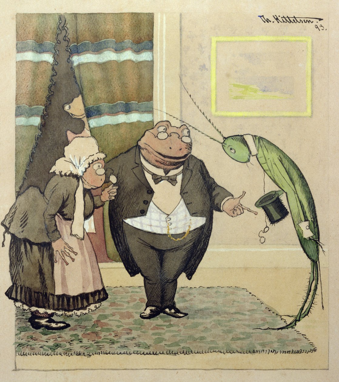 Den unge hr. Grøn aflægger besøg af Theodor Kittelsen